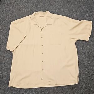 Tommy Bahama 100% silk cream colored short sleeve button up